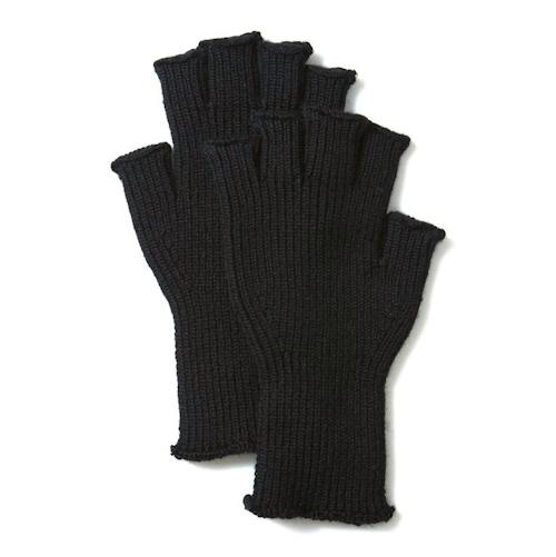 laydown image of Merino Knit Finger-less Gloves