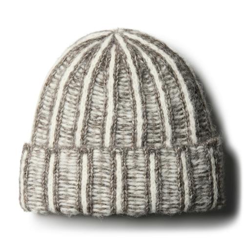laydown image of Two Tone Cotton Alpaca Beanie