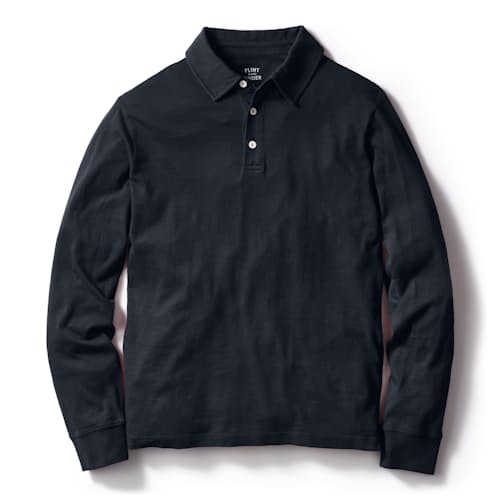 laydown image of Vintage Slub Long Sleeve Polo