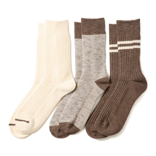 laydown image of Recycled Cotton Wool Daily 3 Pack Socks