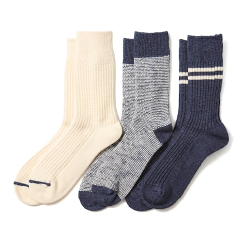laydown image of Recycled Cotton Wool Daily 3 Pack Socks