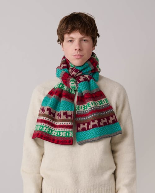 on model image of Dog and Candy Scarf