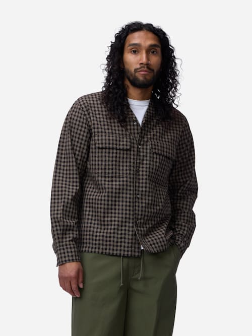 on model image of Open Collar Shirt