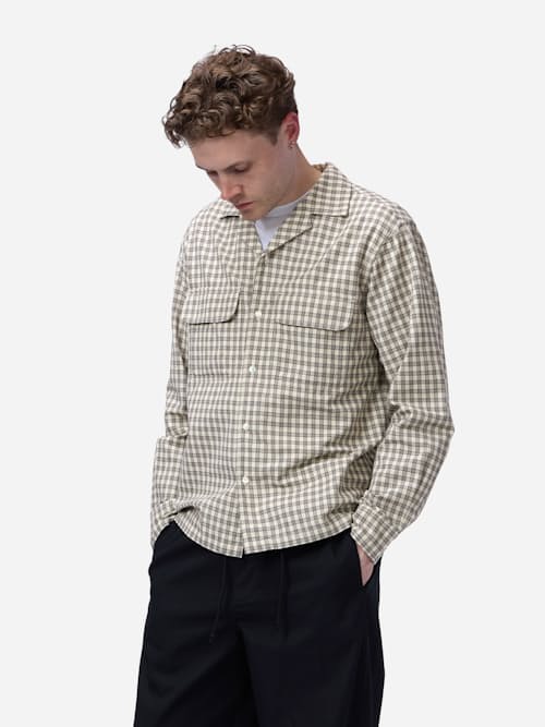 on model image of Open Collar Shirt