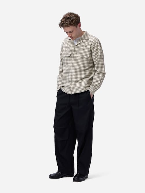 on model image of Open Collar Shirt