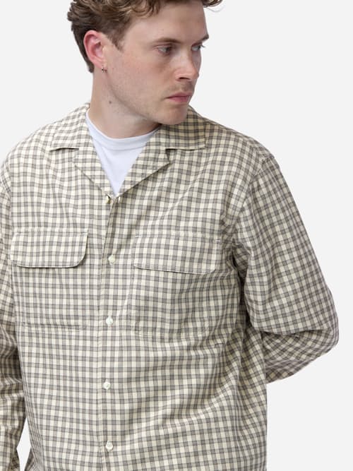 on model image of Open Collar Shirt
