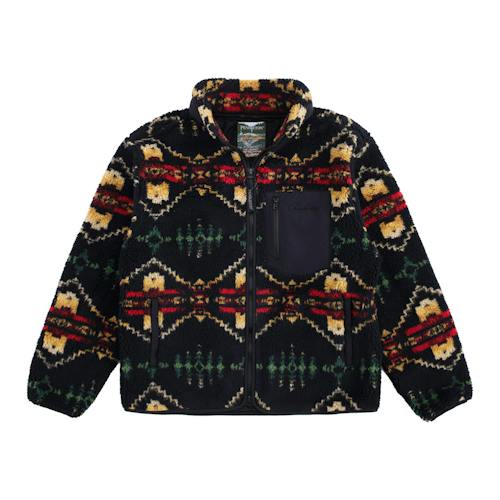 laydown image of Jacquard Sherpa Fleece Jacket
