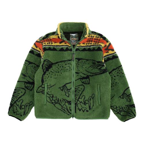 laydown image of Jacquard Sherpa Fleece Jacket