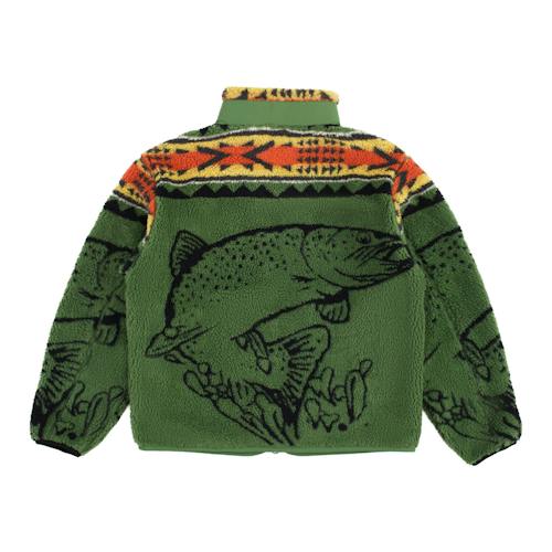 laydown image of Jacquard Sherpa Fleece Jacket