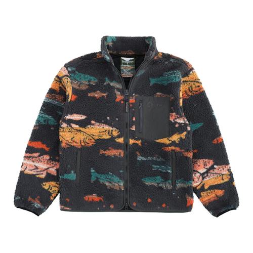 laydown image of Jacquard Sherpa Fleece Jacket