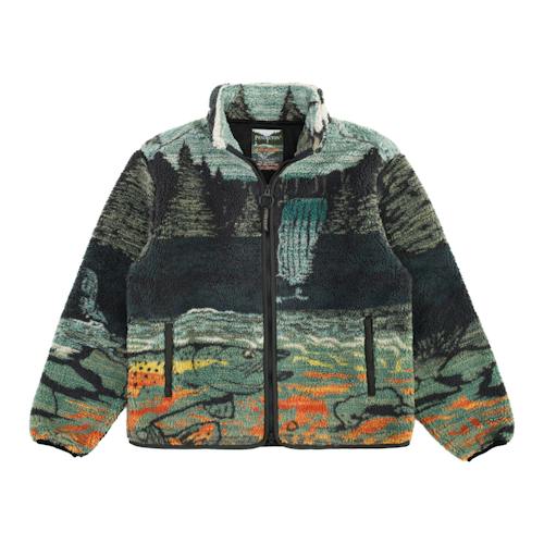 laydown image of Jacquard Sherpa Fleece Jacket