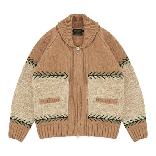 laydown image of Shawl Cowichan Cardigan