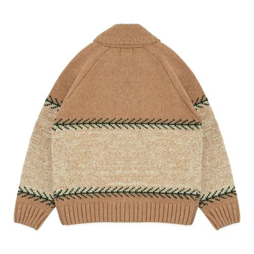 laydown image of Shawl Cowichan Cardigan