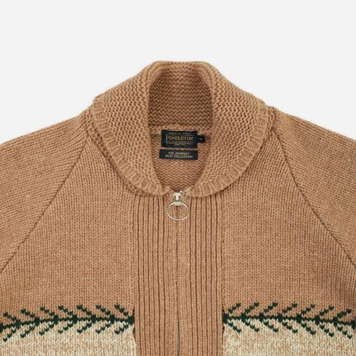 laydown detail image of Shawl Cowichan Cardigan