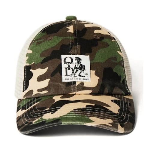 laydown image of Woven Label Trucker