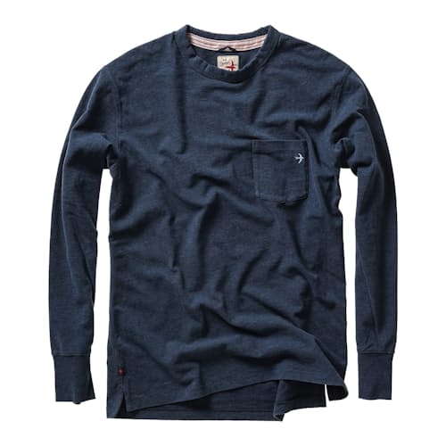 laydown image of Ringspun Long Sleeve Pocket T-Shirt