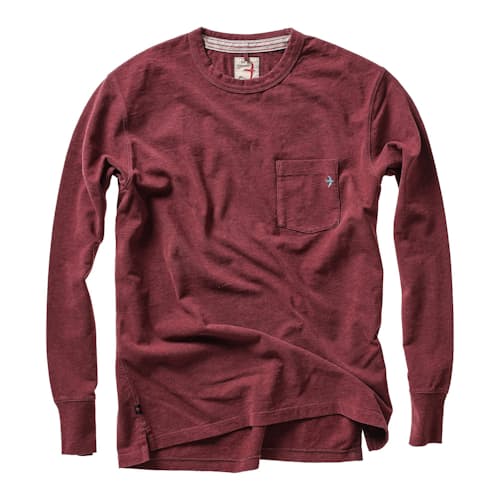 laydown image of Ringspun Long Sleeve Pocket T-Shirt