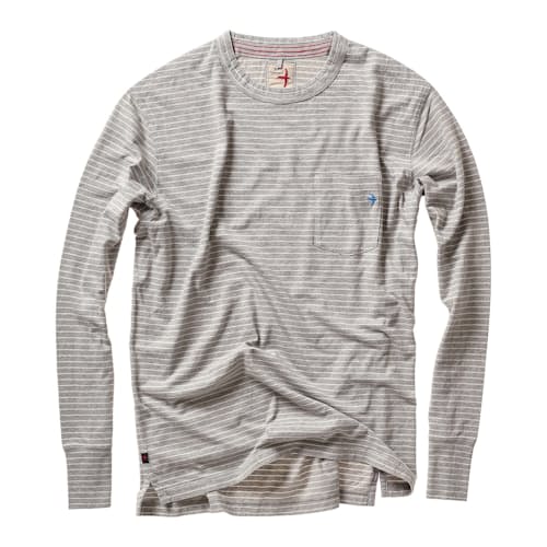 laydown image of Ringspun Long Sleeve Pocket T-Shirt