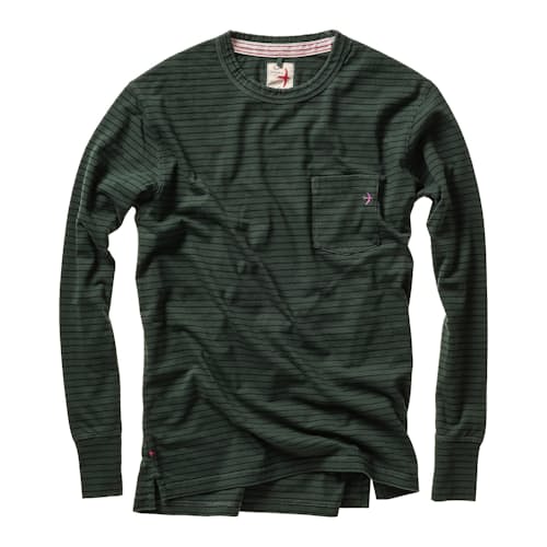 laydown image of Ringspun Long Sleeve Pocket T-Shirt