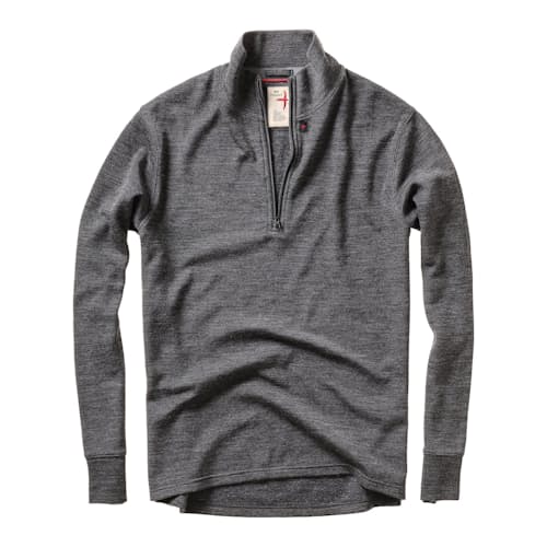 laydown image of Wool Cotton Quarter Zip