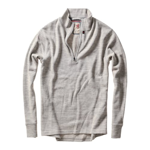laydown image of Wool Cotton Quarter Zip
