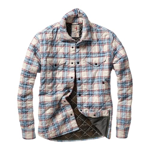 laydown image of Quilted Flannel Shirt Jacket