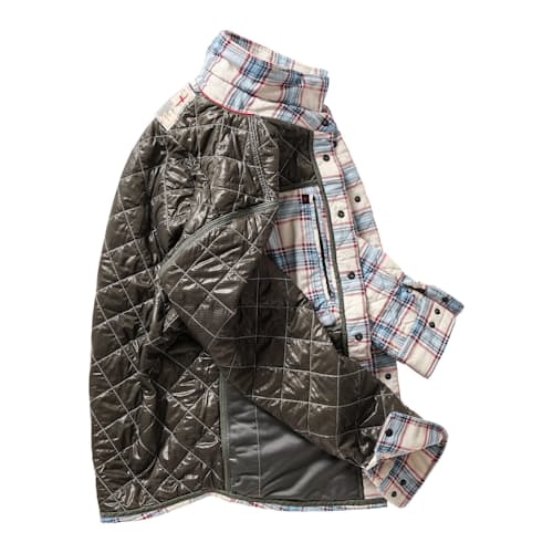 laydown image of Quilted Flannel Shirt Jacket