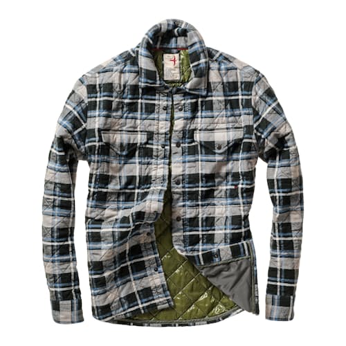 laydown image of Quilted Flannel Shirt Jacket