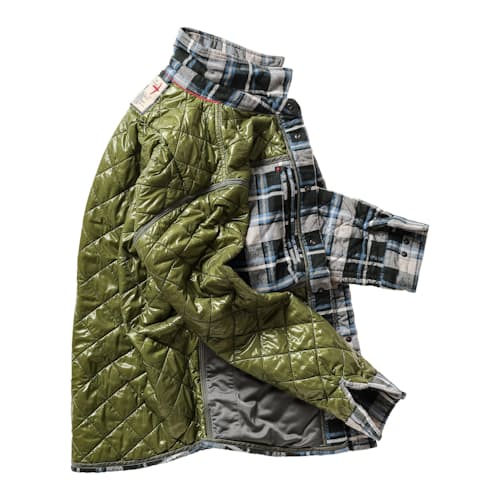 laydown image of Quilted Flannel Shirt Jacket