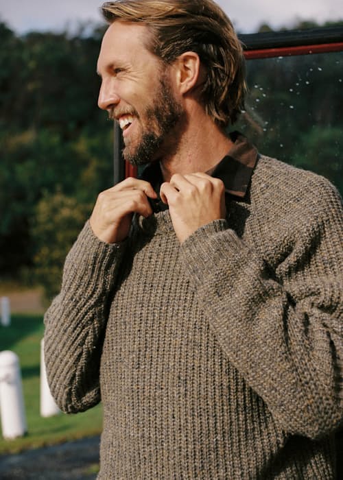 lifestyle image of Shoreline Fisherman Crewneck Sweater