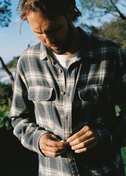 lifestyle image of Twin Pocket Flannel Shirt
