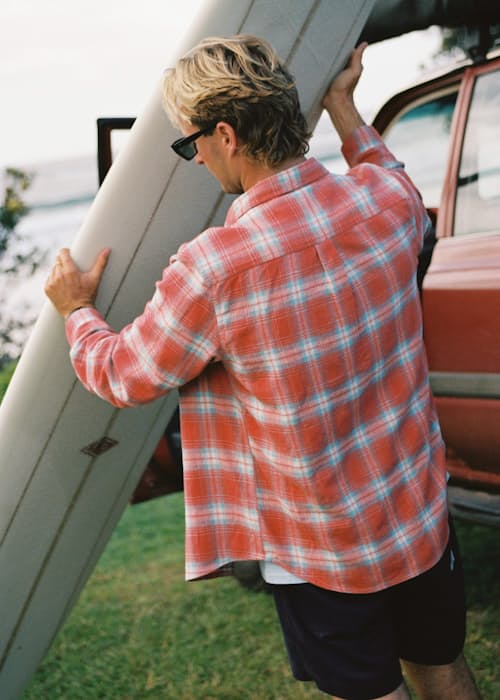 lifestyle image of Twin Pocket Flannel Shirt