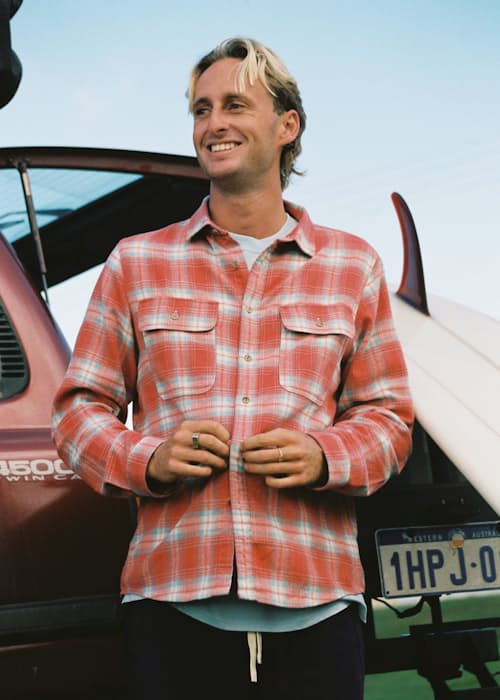 lifestyle image of Twin Pocket Flannel Shirt