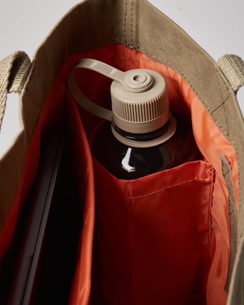 laydown detail image of Knob Creek Edition Waxed Canvas Tote