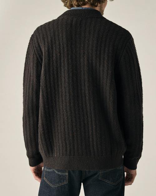 on model image of Recycled Cotton Headlands Full Button Cardigan
