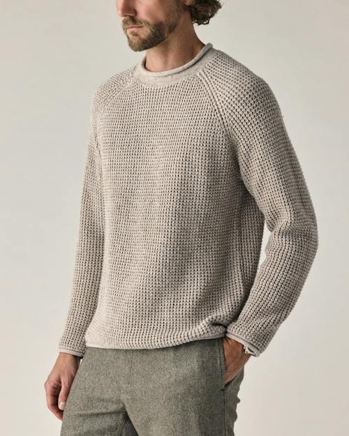 on model image of Recycled Cotton Headlands Rollneck Sweater
