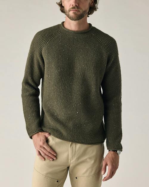 on model image of Recycled Cotton Headlands Rollneck Sweater