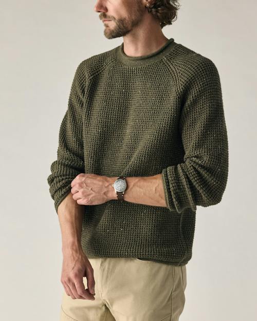 on model image of Recycled Cotton Headlands Rollneck Sweater