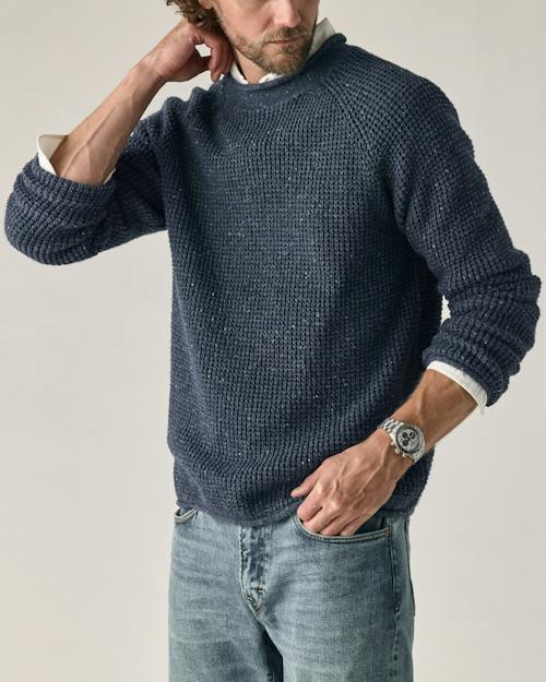 on model image of Recycled Cotton Headlands Rollneck Sweater