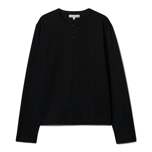 laydown image of 2M16LS Cropped Vintage Machine Refined Fit Henley Longsleeve