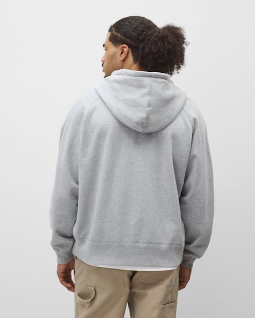 on model image of Midweight Terry Relaxed Zip Hoodie