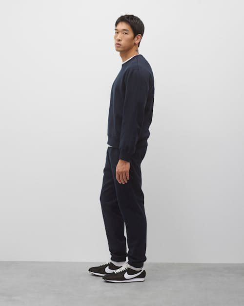 on model image of Midweight Terry Standard Crewneck