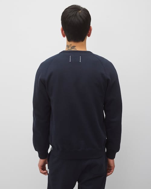 on model image of Midweight Terry Standard Crewneck