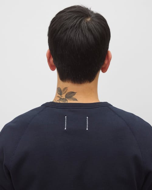 on model image of Midweight Terry Standard Crewneck
