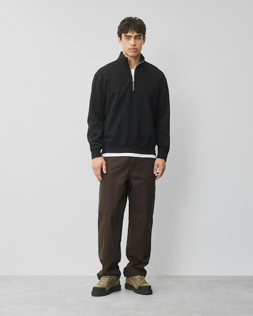 on model image of Brushed Fleece Standard Quarter Zip