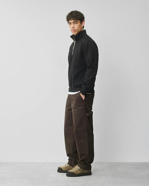 on model image of Brushed Fleece Standard Quarter Zip
