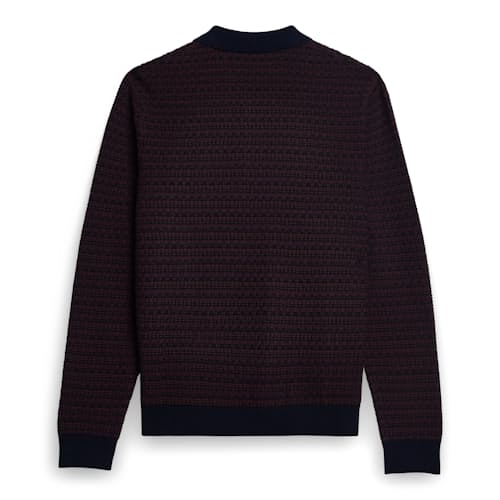 laydown image of Oban Long Sleeve Sweater Polo