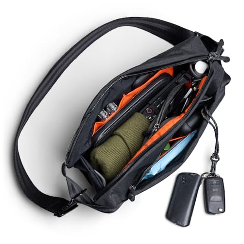 laydown image of Bellroy x Carryology Sling