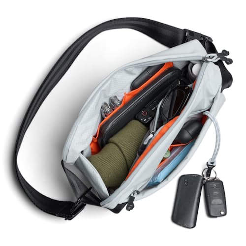 laydown image of Bellroy x Carryology Sling