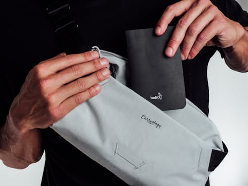 laydown detail image of Bellroy x Carryology Sling